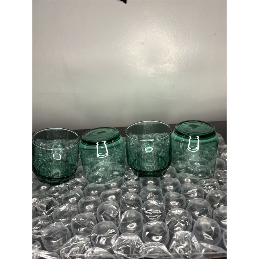 Greenish Whiskey Drinking Glasses Lot of 4